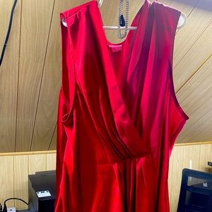 Womens, XL, Red pleated dress shirt